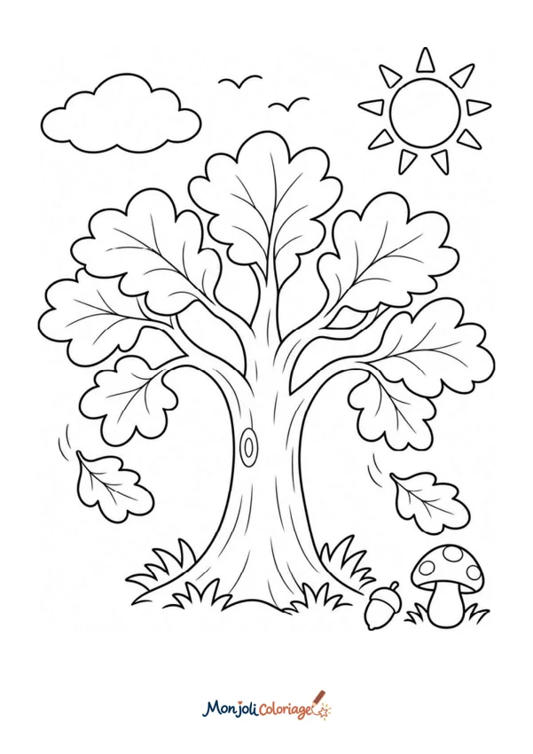 Coloriage à imprimer : Arbre d'automne