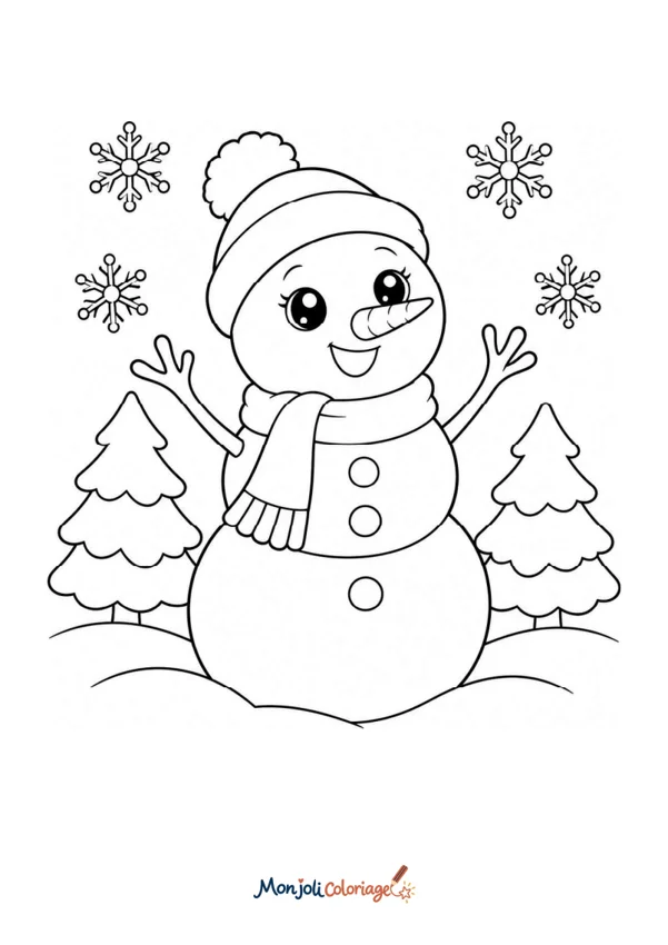 Coloriage à imprimer : Bonhomme de neige
