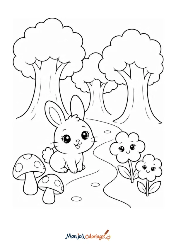Coloriage à imprimer : Forêt