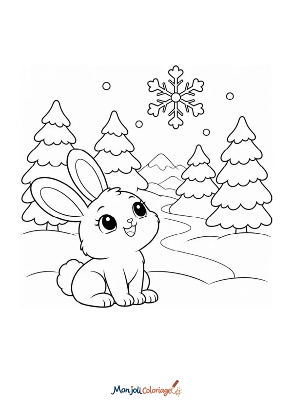 Coloriage à imprimer : Forêt enneigée