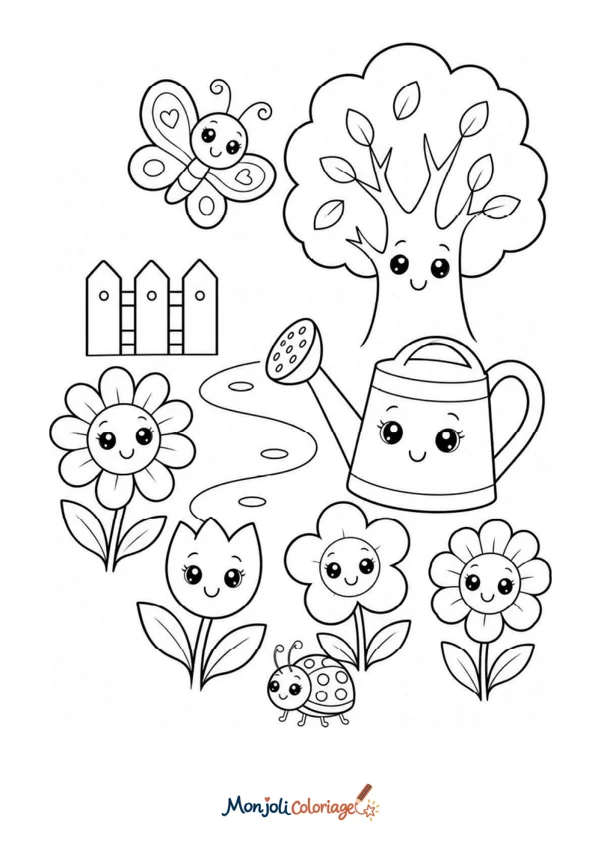 Coloriage à imprimer : Jardin