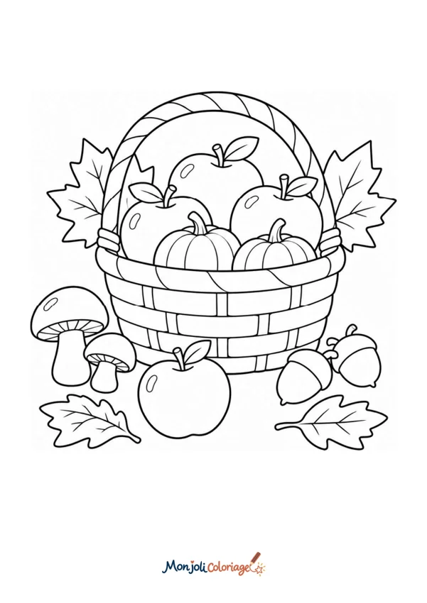 Coloriage à imprimer : Panier d'automne