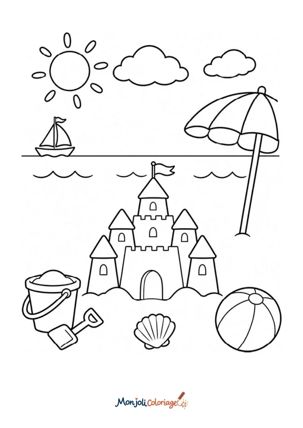 Coloriage à imprimer : Plage