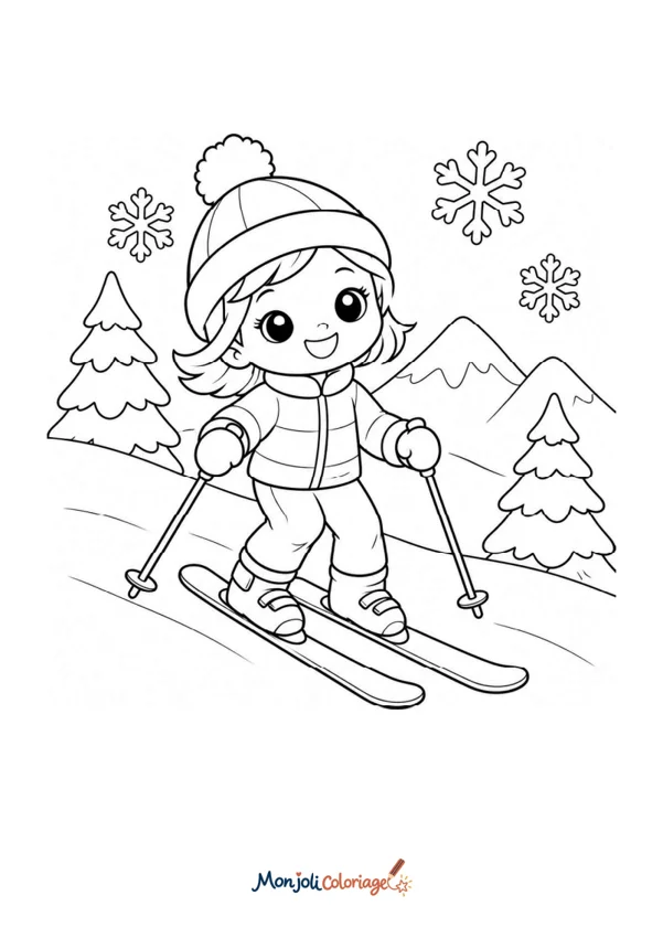 Coloriage à imprimer : Ski