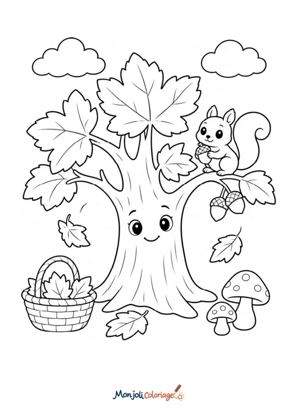 Arbre d'automne kawaii
