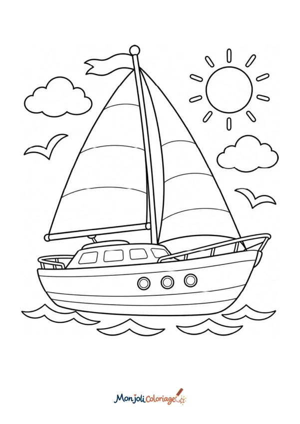 Coloriage à imprimer : Bateau