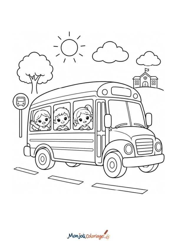 Coloriage à imprimer : Bus scolaire