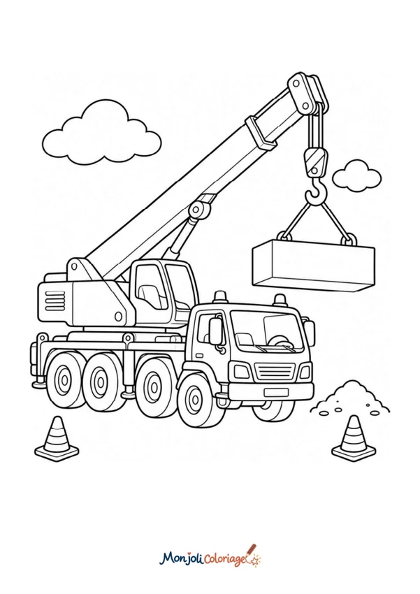 Coloriage à imprimer : Camion grue
