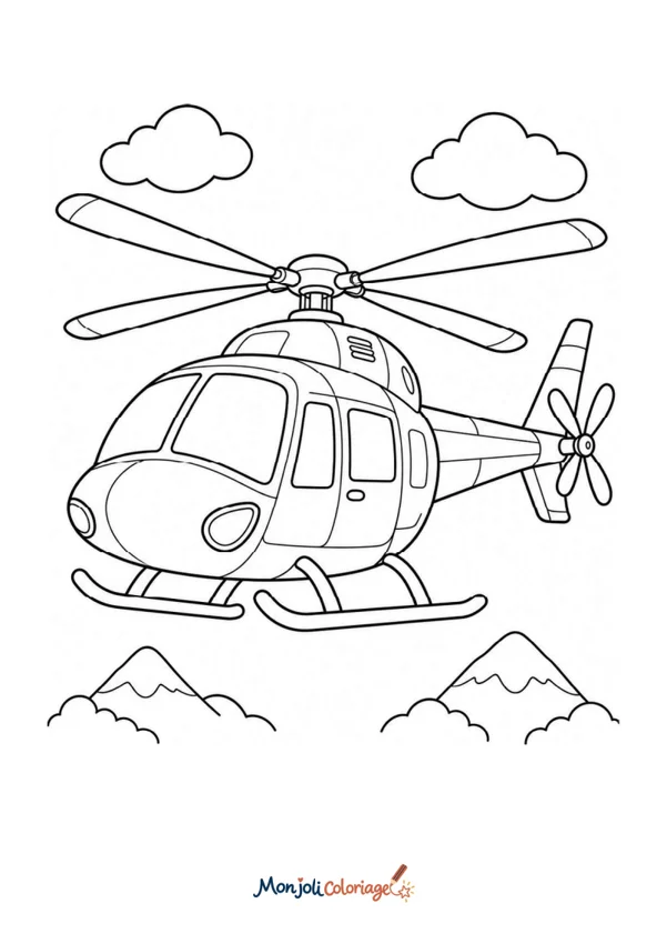Coloriage à imprimer : Hélicoptère