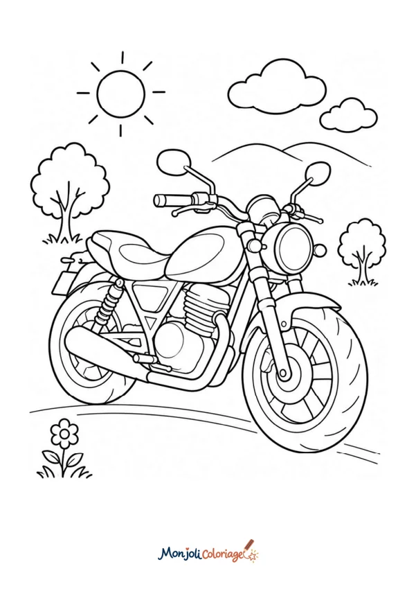 Coloriage à imprimer : Moto