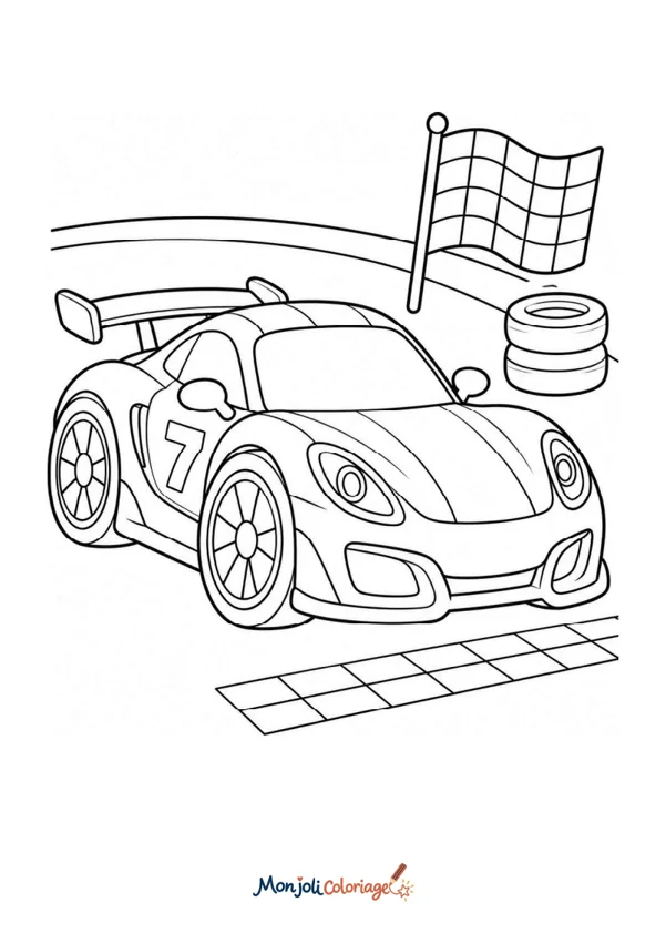 Coloriage à imprimer : Voiture de course