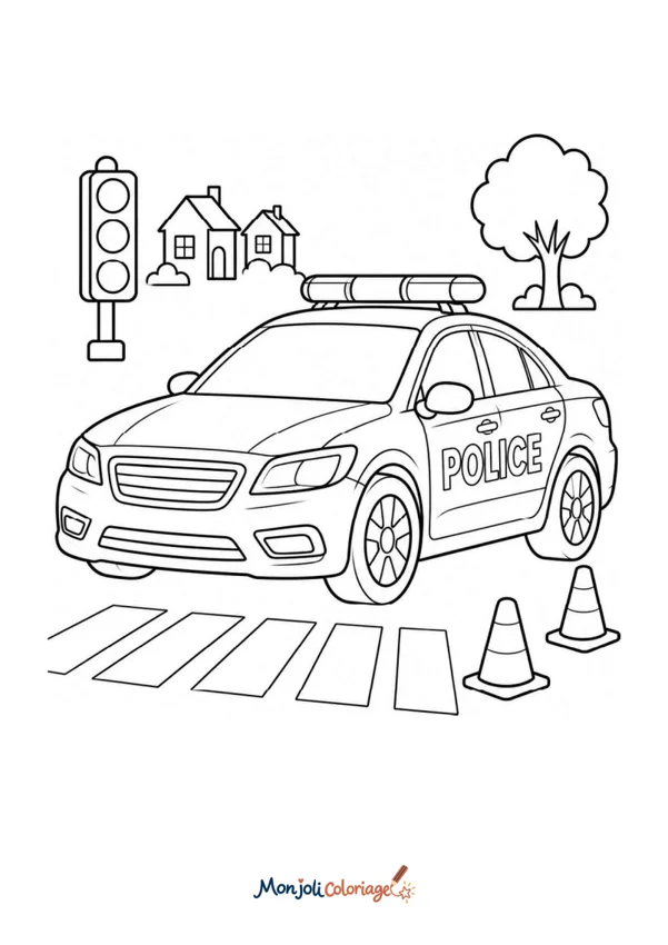 Coloriage à imprimer : Voiture de police